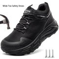 Wide Toe Safety Shoes Men Women Steel Toe Work Shoes Lightweight Protective Safety Boots Security Work Sneakers Size 47 48
