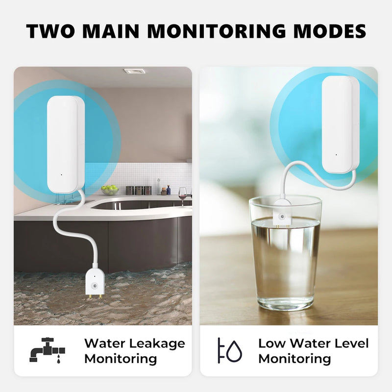 Tuya WiFi/Zigbee Water Level Sensor Leakage Alarm Flood Leak Detector Smart Life APP Water Alert Overflow Alarm Home
