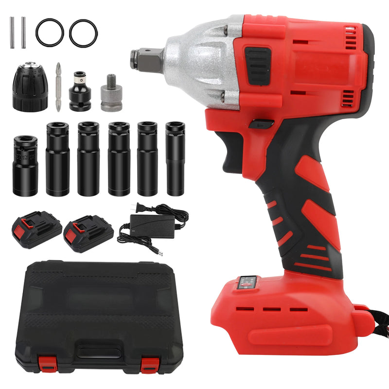 1000N.m Cordless Impact Wrench Brushless 20V 1/2 inch Power Tool Sets High Torque 2x1500MAh Batteries for - View 7 | SAMAG