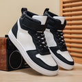 White Vulcanized Sneakers Men's Flat Comfortable Shoes Lace up Zapatillas Hombre Autumn Spring High Top Sneakers Plus Size 39-48