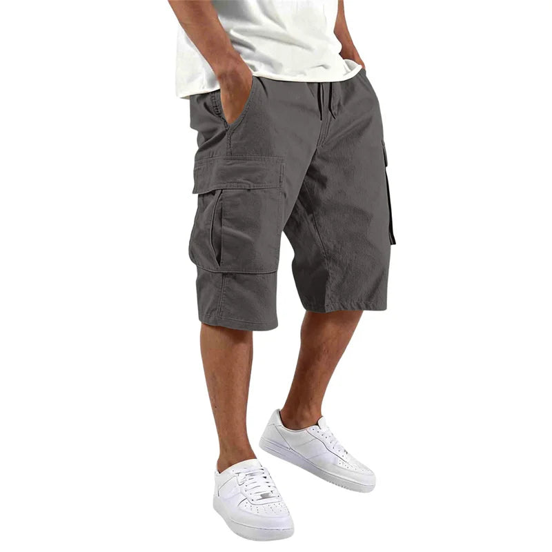 Summer Men Loose Straight Pants Casual Multi-Pocket | SAMAG