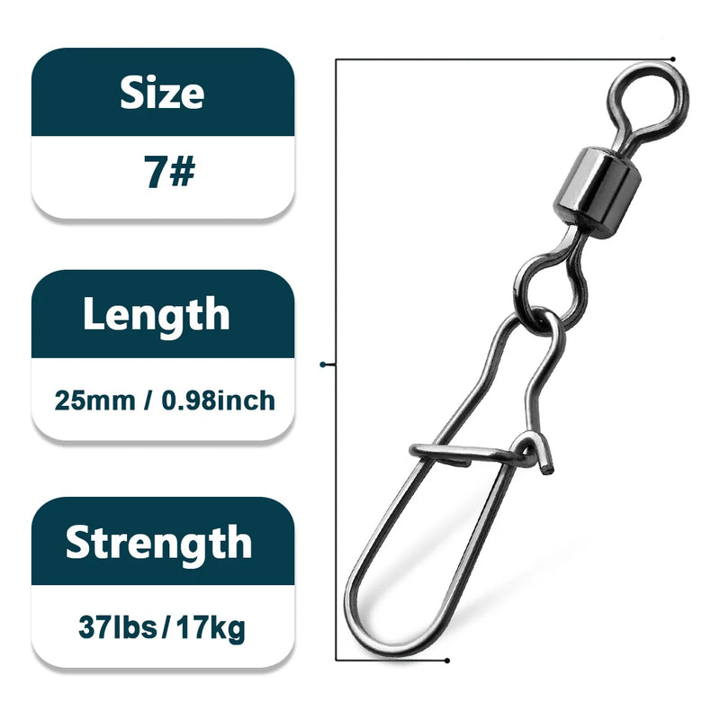 Duo - Lock Snap Swivels 50~ Fishing Stainless Brass - View 8 | SAMAG