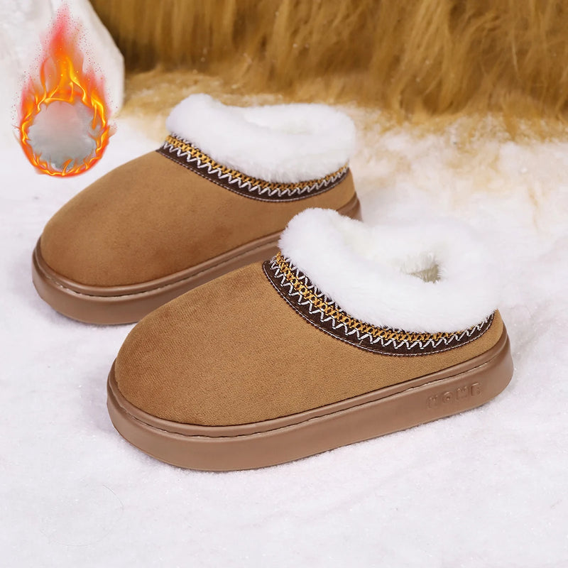 Fluffy Women's Slippers Home Casual Plush Ankle Boots Female Winter Fuzzy Fur Luxury Designer Plarform Shoes Girl Indoor Outdoor