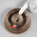 Foldable Cat Scratcher with Bell & Catnip - Multi-Level Cardboard Toy for Kittens, Durable Claw Sharpener