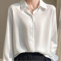 Fashion Loose Solid Color Turn - down Collar Simplicity - View 4 | SAMAG