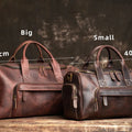 NUPUGOO-Genuine Leather Travel Bag for Men, Vintage Hand Luggage, Boston Bag, Duffle, Large Capacity, Shoulder Bag for 16 "Lapto