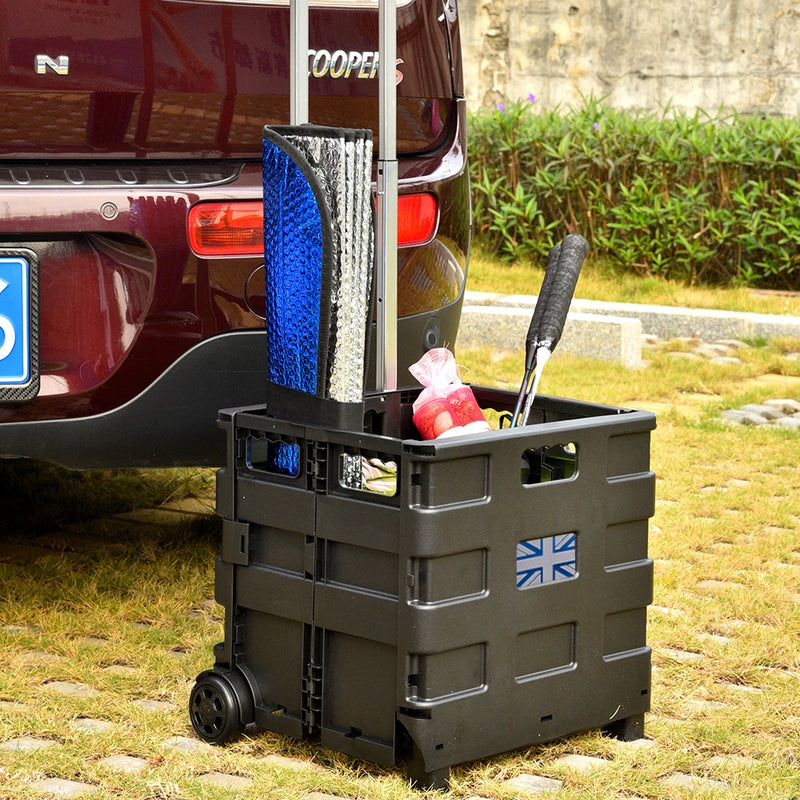 Multi-use Car Trunk Organizer Folding Handle Box Shopping Cart Storage Tidying Stowing  Auto Interior Accessories Universal