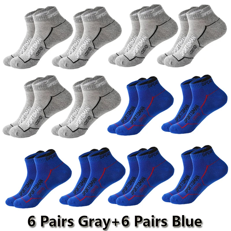 12 Pairs Summer Socks Men's Ankle Running Sports Mesh | SAMAG
