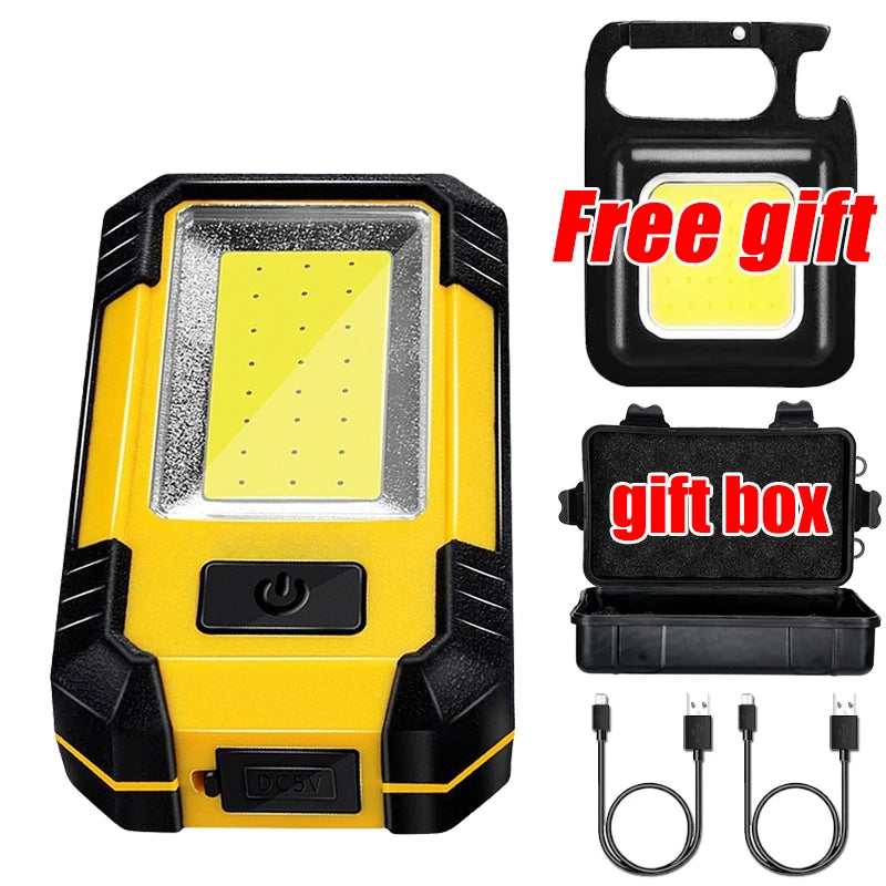 1-5PC COB Worklight USB Rechargeable LED Flashlight Power Bank 18650 Portable Camping Lamp with Magnet Waterproof Lantern 4000mA