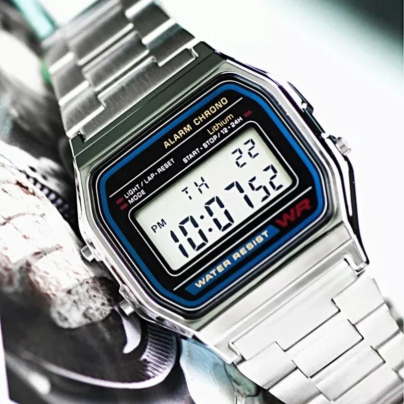 F91W Luxury Watch Waterproof Retro Digital Stainless Steel Sports Military Watches Men Women Electronic Wrist Watches Clock