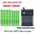 Original Rechargeable Battery 1.5V AA 9800mAh+AAA 8800mAh+Charger for Computer Clock Radio Video Game Digital Camera AA AAA
