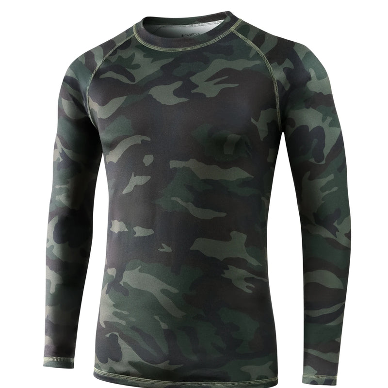 1pcs Long Sleeve Thermal Underwear Men Camouflage Man Thermal Clothes Warm Sleepwear For Winter Autumn Print First Layer