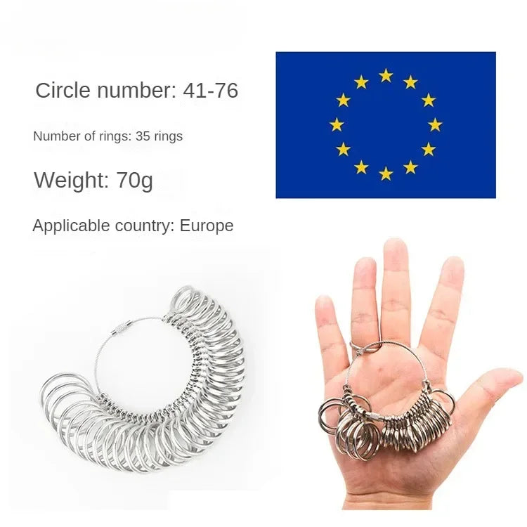 Aluminum Alloy Ring Gauges Sizer Meter Hand Loop Jewellery Measuring Ring Tool Size 0-13mm Measurement Finger Circumference