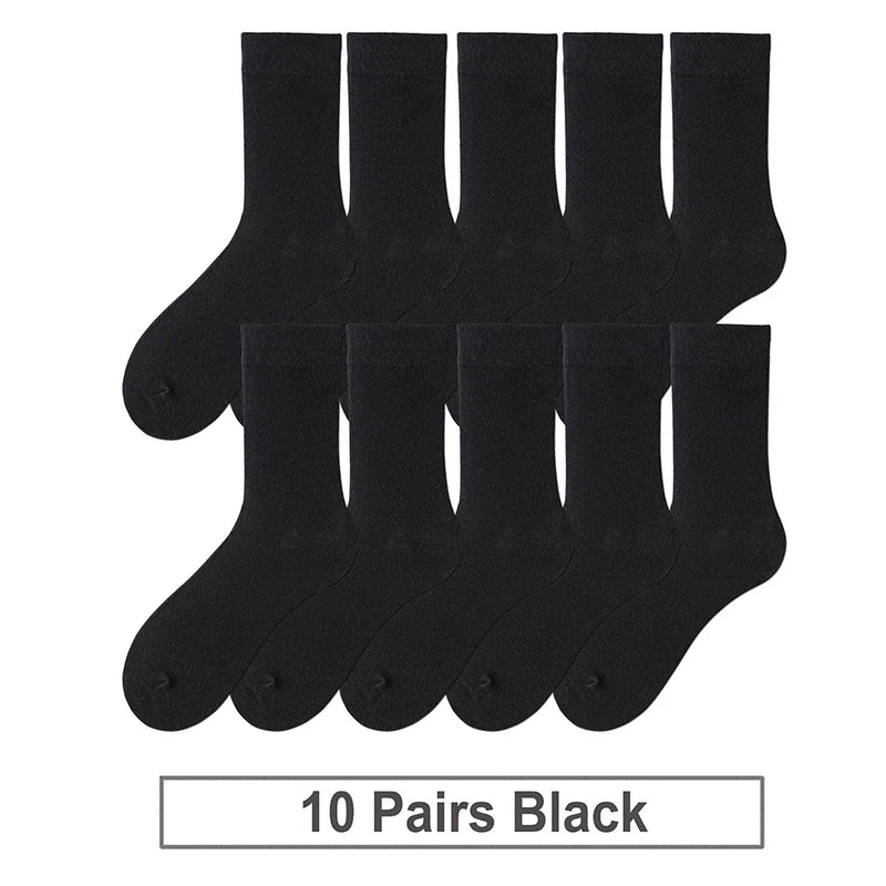 10 Pairs Men's Cotton Socks New Styles Black Business | SAMAG