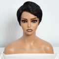 Lekker Black Short Pixie Cut 13X1 C Part Lace Front 100% Human Hair Wigs For Women Glueless Brazilian Remy Hair Straight Wigs