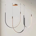 Living Room Study Modern New Lines U shaped Designer Restaurant Exhibition Hall Chandelier LED Industrial Wind Belt Creativity