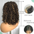 IPARTY Synthetic 4x4 Lace Front Wig 14inch Curly Faux Locs Braided Wig Large Parting Space Twist Dreadlock Wigs for Black Women