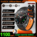 NEW 1100mAh Battery Sports Smart Watch Compass IP68 Waterproof Outdoor Flashlight Voice Assistant Heart Rate BT Call Smart Watch
