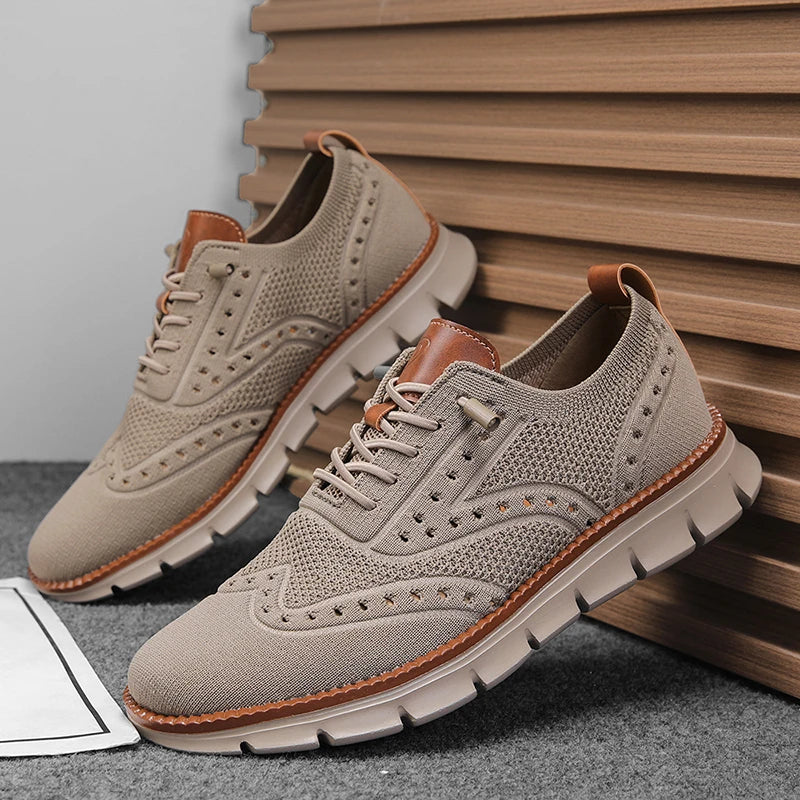 Men's Casual Dress Shoes Fashion Walking Sneakers Mesh Business Oxfords Work Lightweight Soft Sole