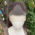 Brown 13x4 Synthetic Lace Front Wigs for Women Cosplay Shoulder Length Short Curly Synthetic Wigs Layers Ponytails Glueless Wigs
