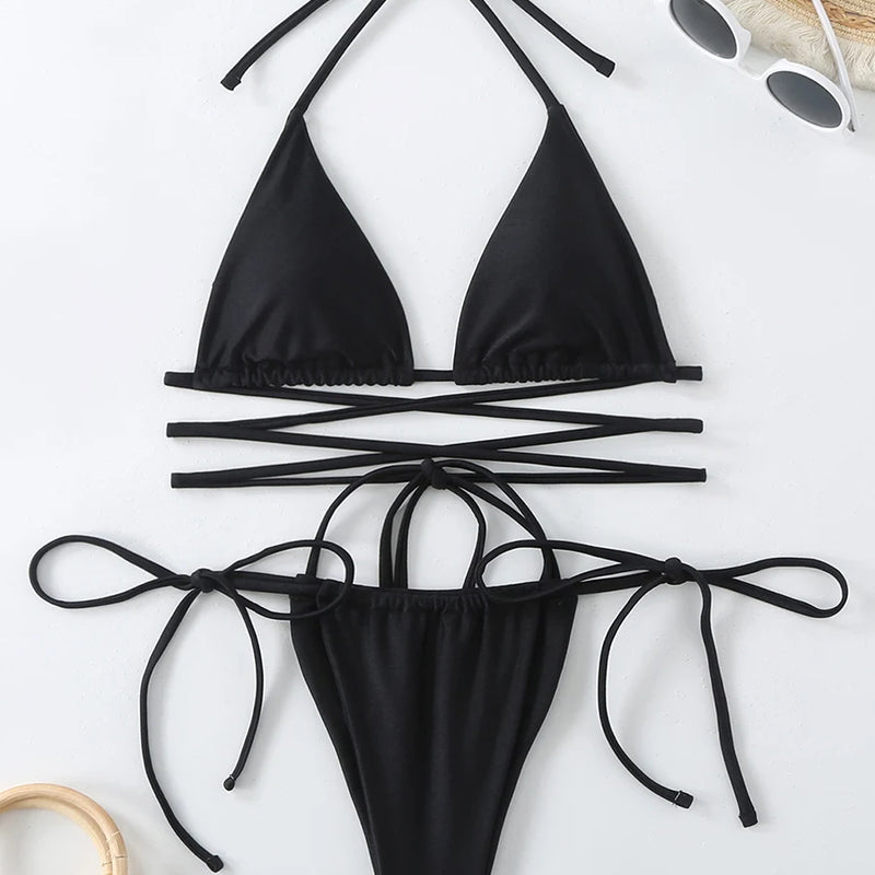 Sexy Micro Bikini Criss Cross Swimwear Bandage Woman | SAMAG