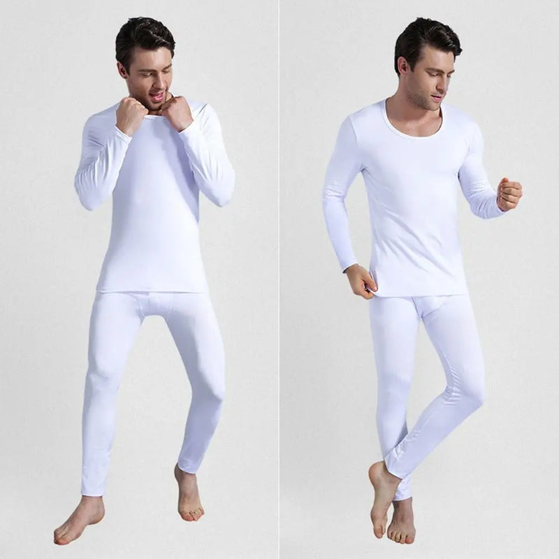 Cold Weather Winter Thermal Underwear Set High Elasticity Skin-Friendly Top & Bottom Set Base Layer Warm Long Johns for Men