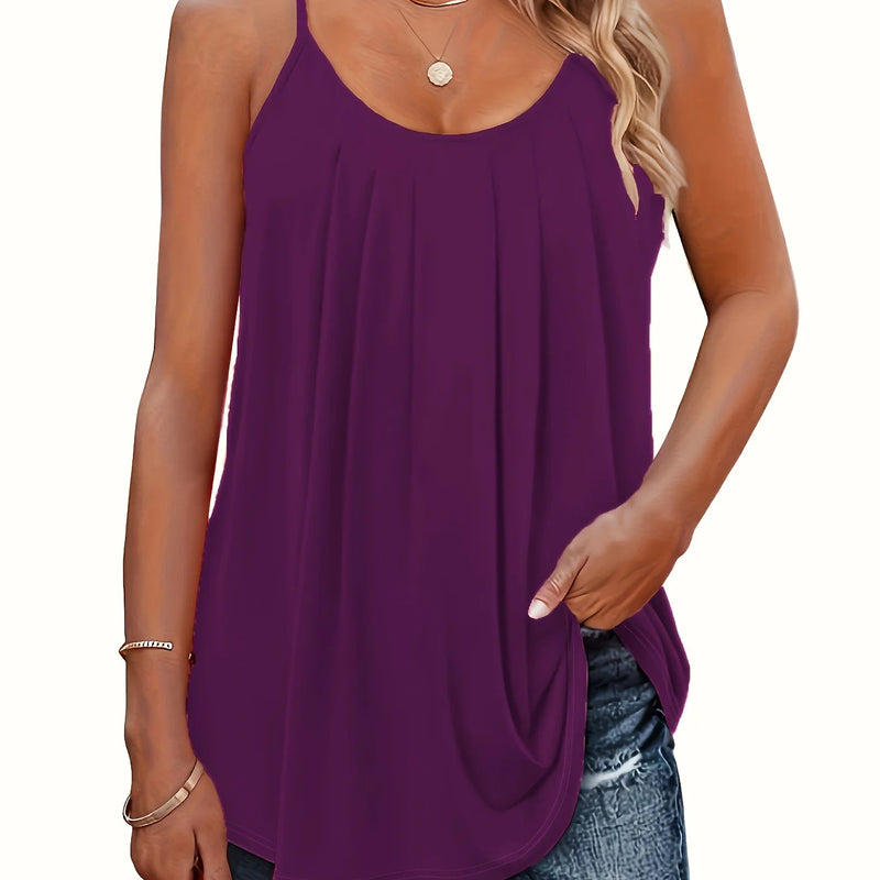 Plus Size Women's Casual Sleeveless Loose Fit Tank Top Soft Lightweight Summer Camisole