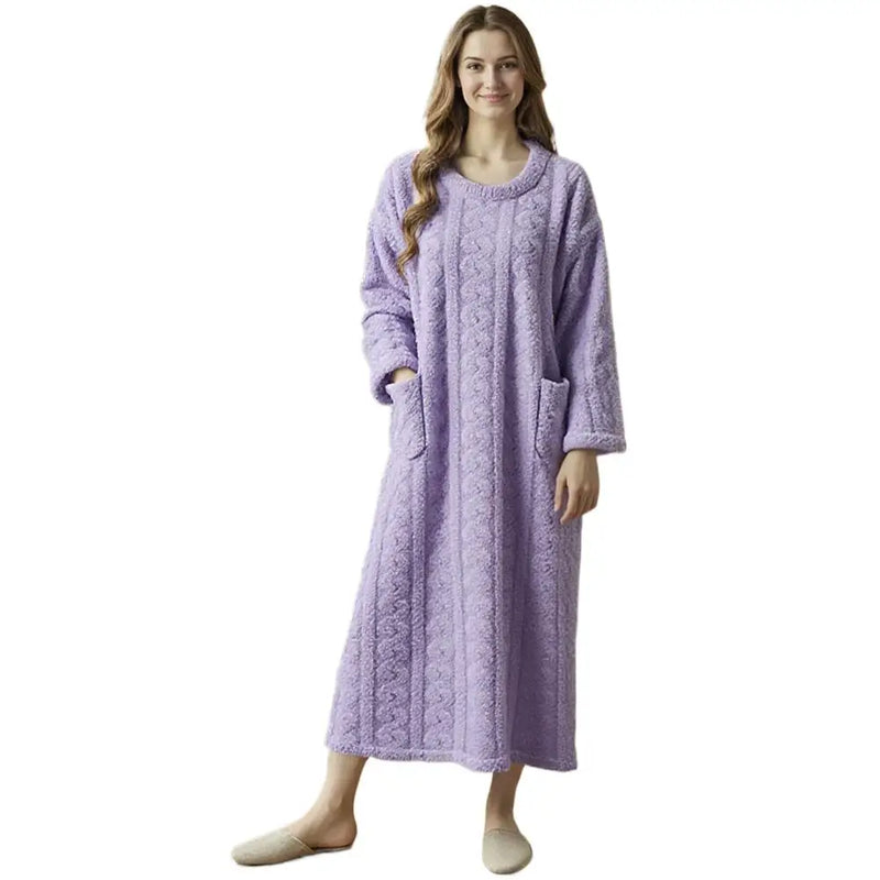 Coral Velvet Women's Nightgown Pajamas Autumn And Winter | SAMAG