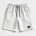 Men Waffle Knit Casual Shorts Drawstring Elastic Waist | SAMAG