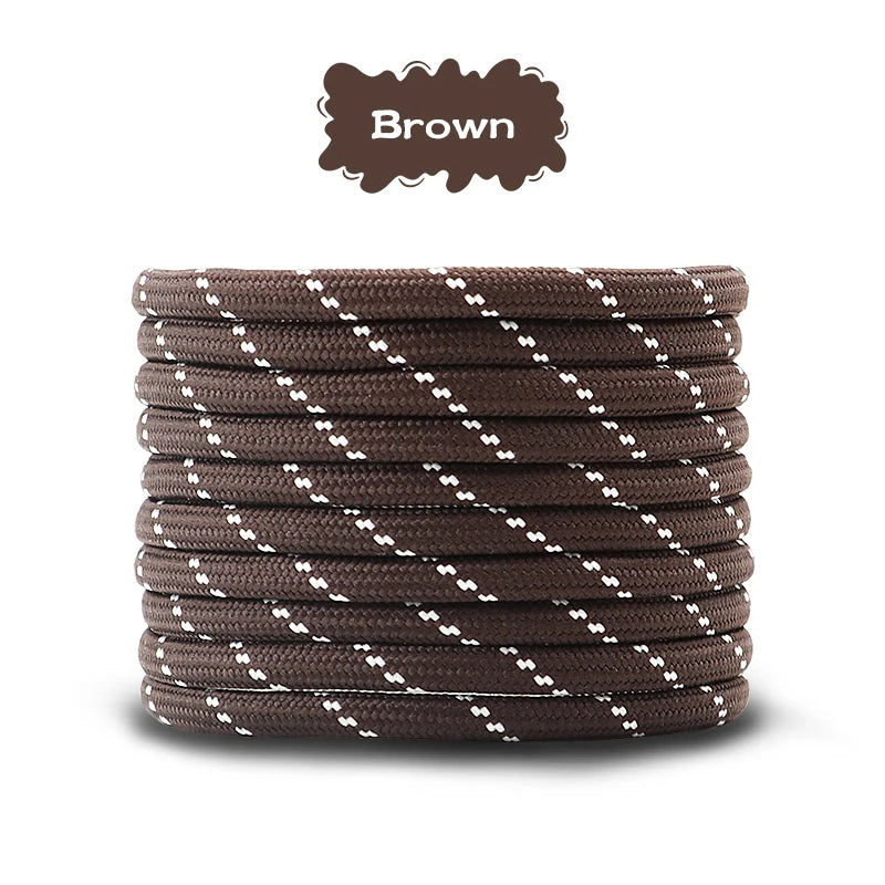 2 Pairs 4.5mm Diameter Round German Training Hiking Shoe Laces for Men and Women Heavy Duty Work Boots Shoelaces