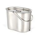 Tiartisan Outdoor Camping Cookware 304 Stainless Steel Army Edition Canteen Cup Lunch Box Wood Stove Set With Handle Hanging Pot