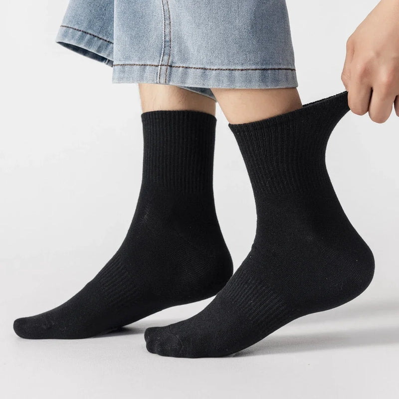 6 Pairs Plus Size EUR45-50 Men Socks Cotton Ankle Black | SAMAG
