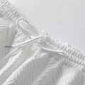 Men's Diamond Jacquard Hooded Outfits, White Half Button | SAMAG
