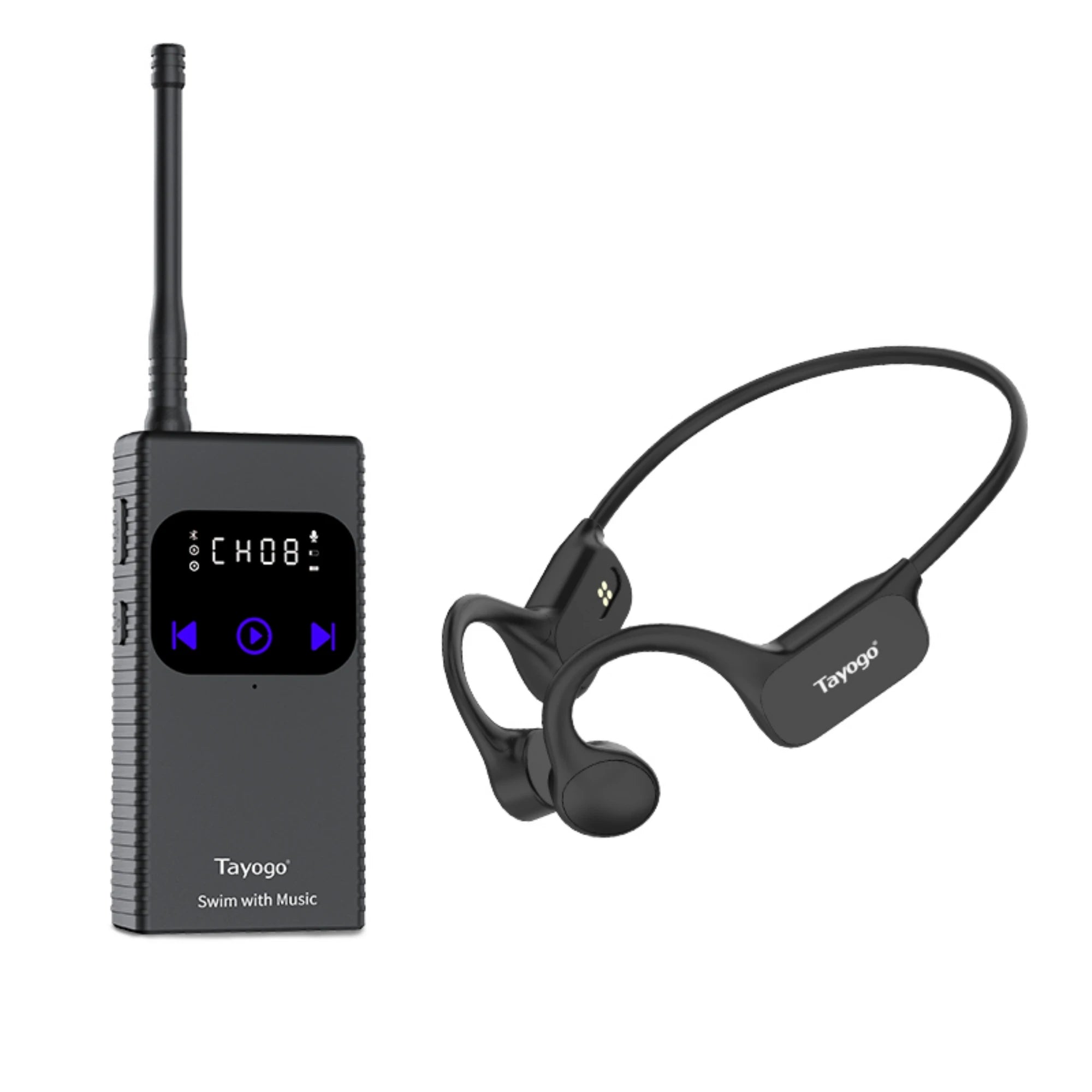 Swimming Headphones Waterproof for Spotify Music Wireless Earphones No MP3 Download Required for Swimming