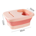 Foldable Foot Bath Tub–Portable, Covered Basin With Ergonomic Design, Silicone Thickening Suitable For Travel And Home Use