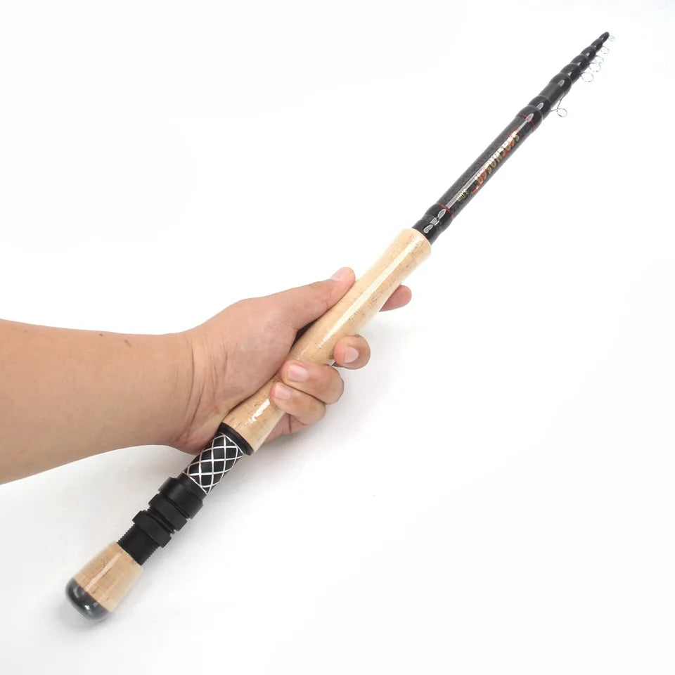 Telescopic Rock Fishing Rod Spinning Fly Carp Feeder Carbon Fportable shrink fly rod carbon wooden handle fly fishing rod shrink