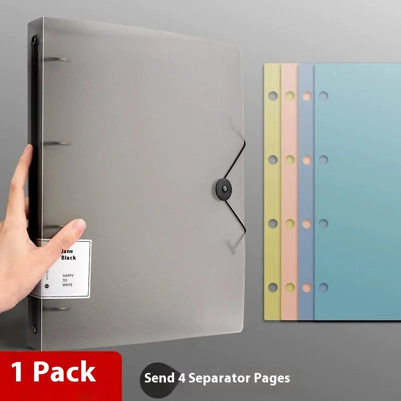NONE Four Hole A4 Punched Binder 4-hole Folder Data Book Storage Book Clip Shell Insert Bag Paper Binding clip Office Notes