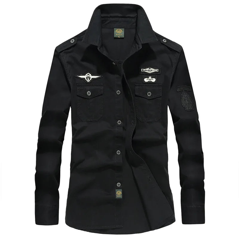 Men's Spring Cotton Casual Shirt Military Tooling | SAMAG