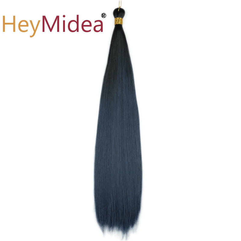22-28Inch Straight Pony Hair Bundles Crochet Braids Hair Silky Colorful Synthetic Braiding Hair Ombre Synthetic Hair For Women