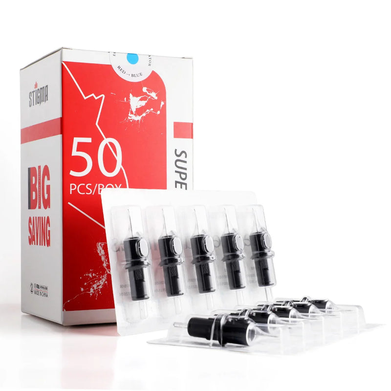 STIGMA 50PCS Mixed Professional Tattoo Cartridge Needles with Membrane Safety Cartridges Disposable Tattoo Needle