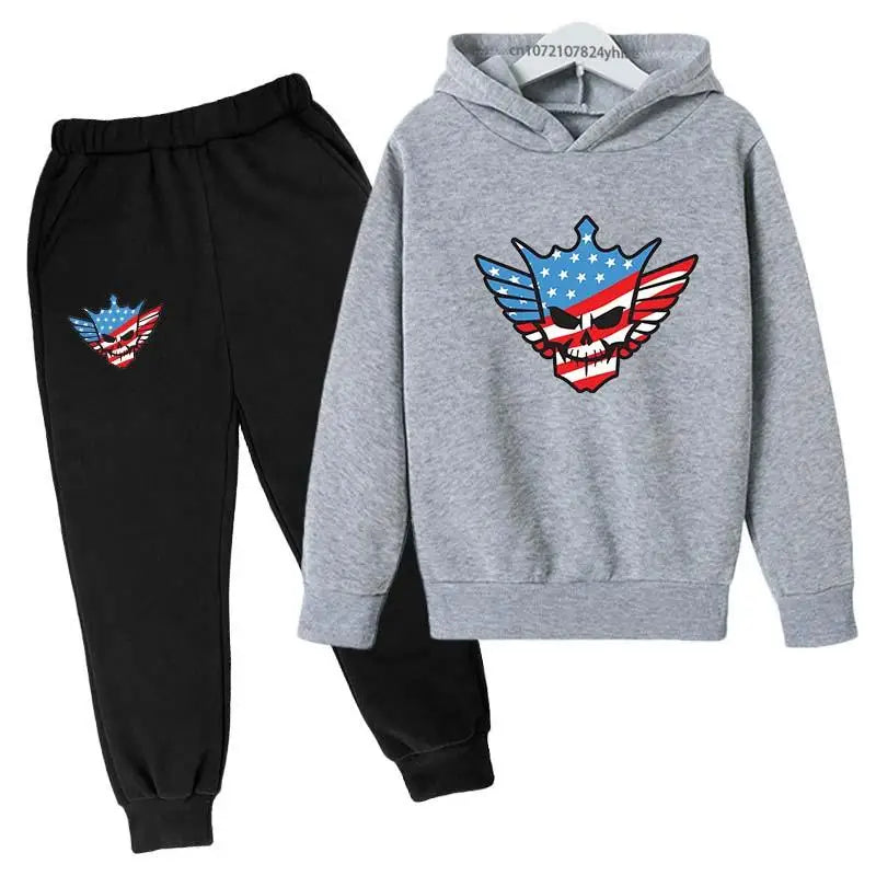 Kids Autumn Spring Fashion Cody WWE Pullover Hoodie+Pants | SAMAG