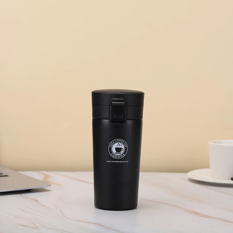 380ml Thermos Coffee Cup Tea Mug Double Layer Stainless Steel Vacuum Insulated Metal Thermos Outdoor Sports Water Bottle