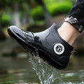 Men's Winter Fleece Lined Short Rain Boots Waterproof Non Slip Work Safety Rubber Boots Warm Cotton Shoes Kitchen Work Shoes