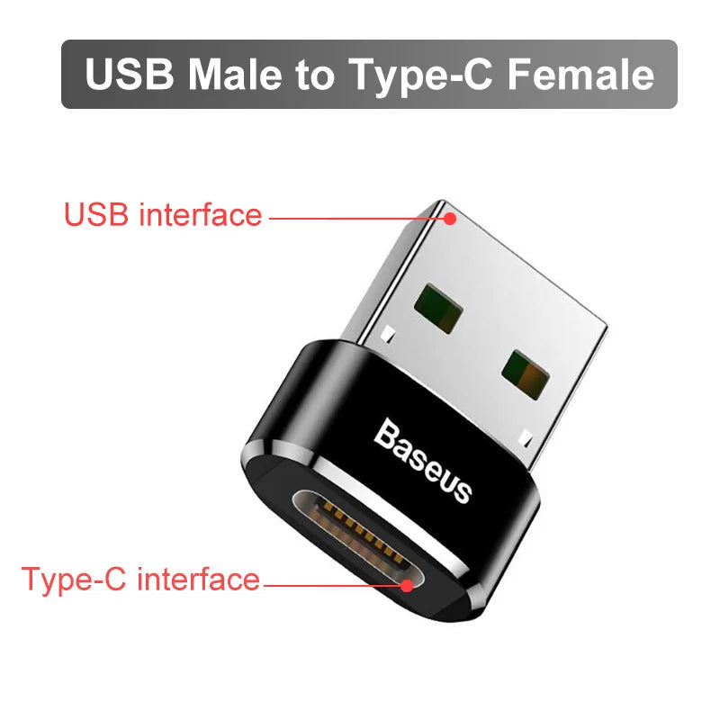 Baseus USB 3.1 OTG Adapter USB Type C to USB Female Converter For Macbook Pro Air Samsung S22 Xiaomi USB-C USBC OTG Connector