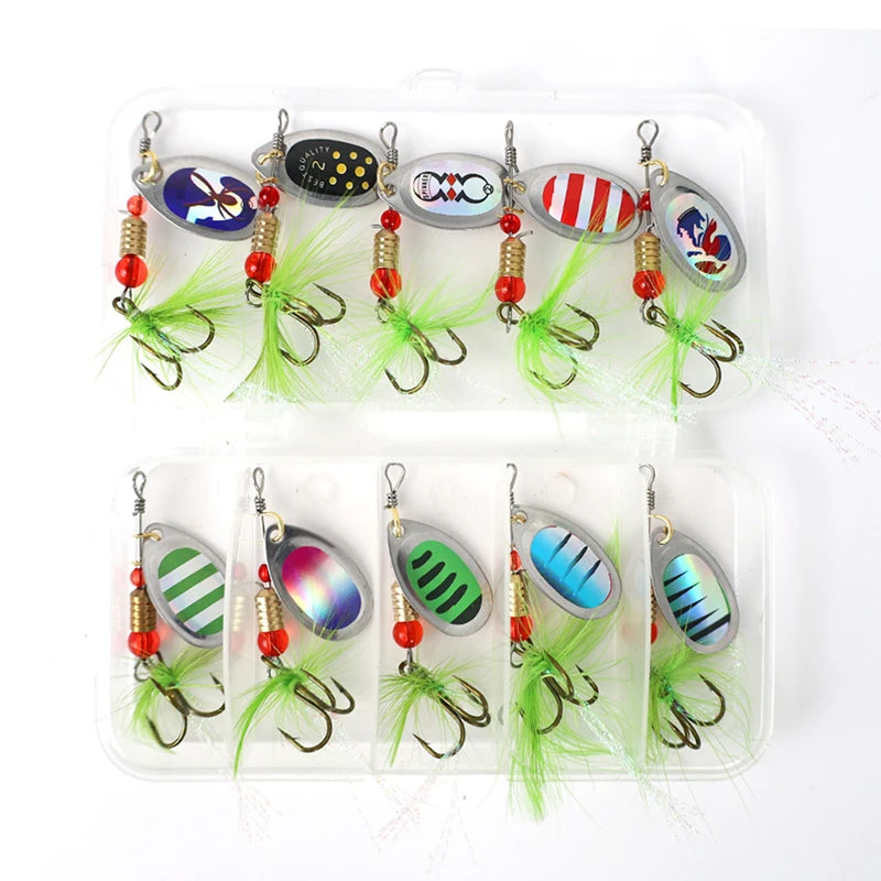 Fishing Spoons Lures Metal Baits Set Artificial Hard | SAMAG