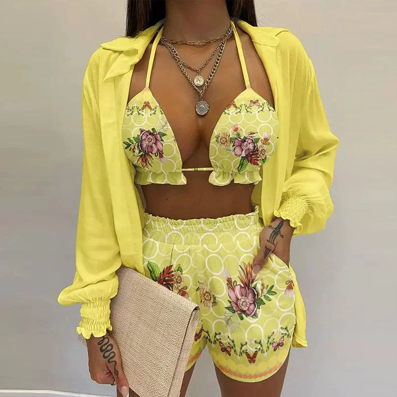 Bathing Suit Shorts Cover Up Summer Three Pieces Swimwear | SAMAG