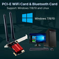 AC1200 WiFi 5 PCIe Wireless Network Card Dual Band 2.4G/5GHz Bluetooth 4.0 1200Mbps Adapter For Desktop PC - Visuel 6 | SAMAG