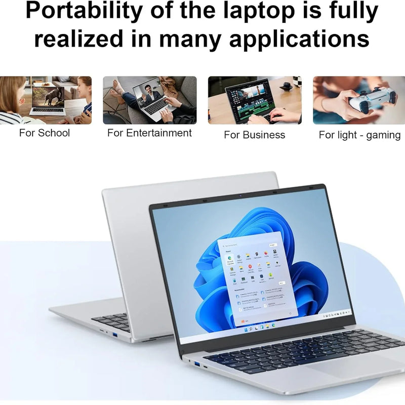 2026 Office Laptop Windows 11 Pro intel i7 8650U Intel Atom A3950 14.1 inch Notebook Computer 12GB RAM 1TB 2TB SSD PC Gaming