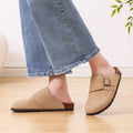 Litfun Classic Clogs Slippers For Women Casual Concise Slides Suede Cork Sandals Summer New Women Mules With Adjustable Buckle