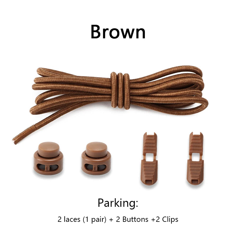 1Pair Men and Women No Tie Shoe Laces Spring Button Up Elastic Shoelaces Shoe Accessories Sneakers Classics Solid Color Shoelace